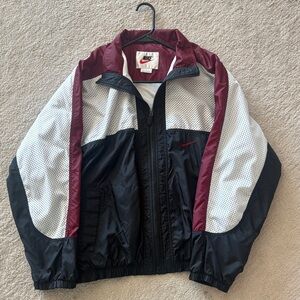 Nike Burgundy and Black Mesh Jacket